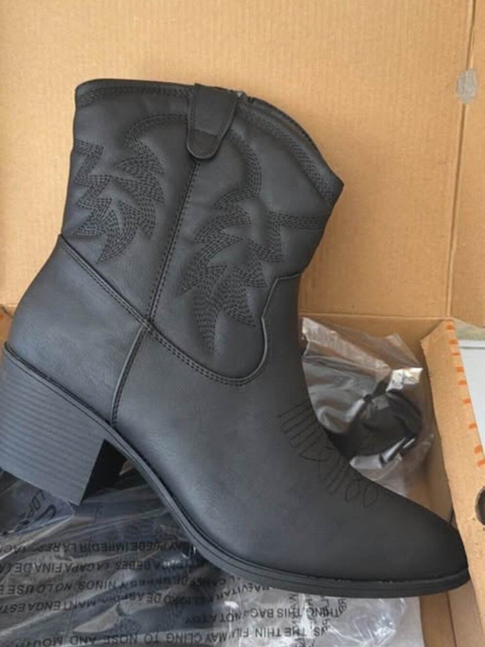 NEW Women's Black Western Embroidered Cowboy Boots Size 10 - Picture 7 of 9